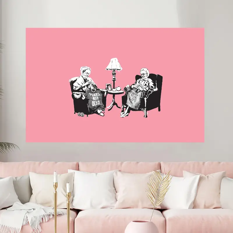 Elegant Grandma Graffiti Pink Printed Glass - Cherished Memories