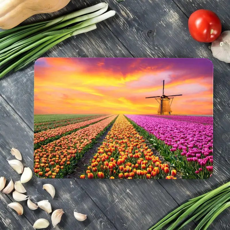 Sunset Lale Cam Kesme Tahtası, Çiftlik Evi Mutfağının Temeli