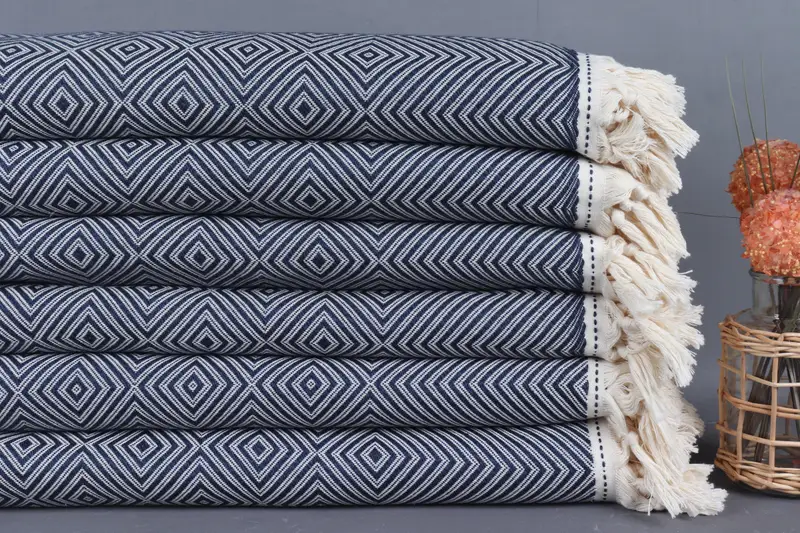 Turkish Blanket Queen, Bedspread, Bridesmaid Gifts, Gift For The Home Decor, 92x80 Cotton Diamond Towel, Woven Throw Blanket, Throw Blanket for Bed - 2