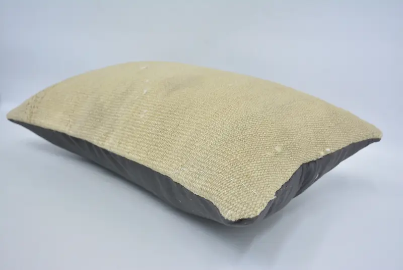 Couch Pillow Sham, Vintage Kilim Pillow, Boho Pillow Sham Cover, Kilim Pillow Cover, 12x20 Beige Cushion, Cushion, Cotton Pillow Case - 6