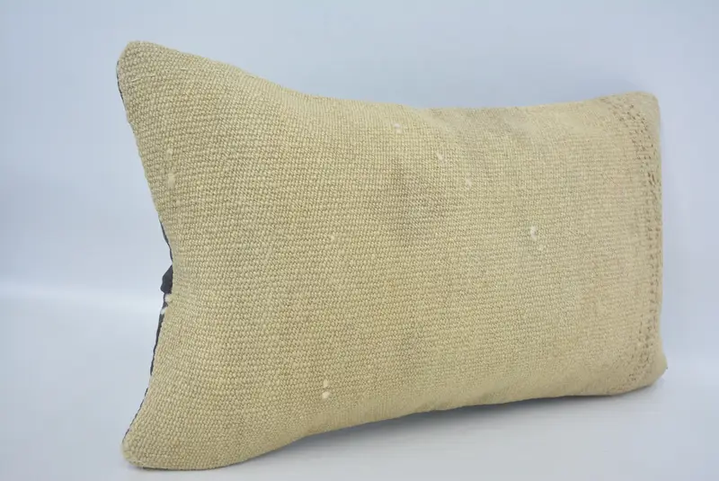 Couch Pillow Sham, Vintage Kilim Pillow, Boho Pillow Sham Cover, Kilim Pillow Cover, 12x20 Beige Cushion, Cushion, Cotton Pillow Case - 3