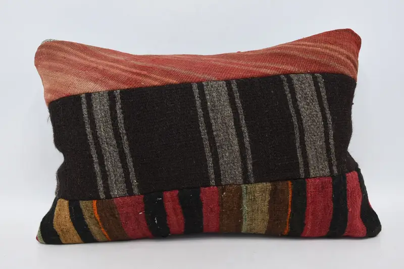 Home Decor Pillow, Wholesale Cushion, Kilim Pillow, 16x24 Brown Pillow Case, Accent Pillow Case, Pillow, Vintage Kilim Throw Pillow - 1