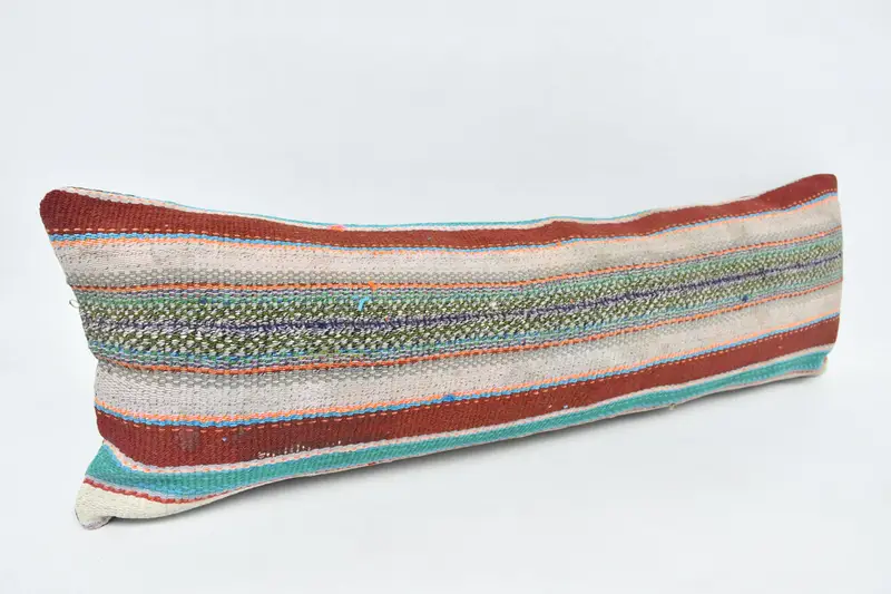 Vintage Kilim Pillow, Bright Pillow Sham, Wholesale Pillow, Turkish Kilim Pillow, Kilim Cushion Sham, Cushion Case, 12x36 Beige Pillow Case - 3