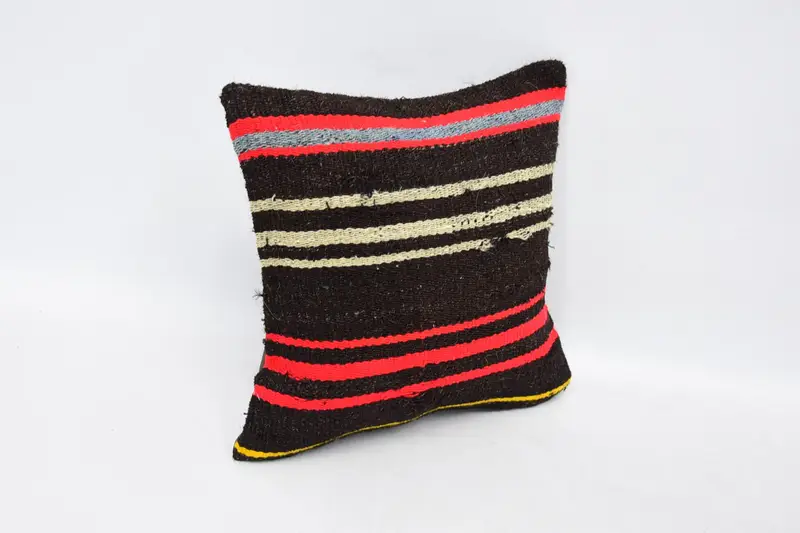 12x12 Brown Cushion Case, Aztec Pillow, Antique Pillows, Cushion Cover, Yoga Pillow, Patio Cushion Cover, Home Decor Pillow, Kilim Cushion Sham - 3