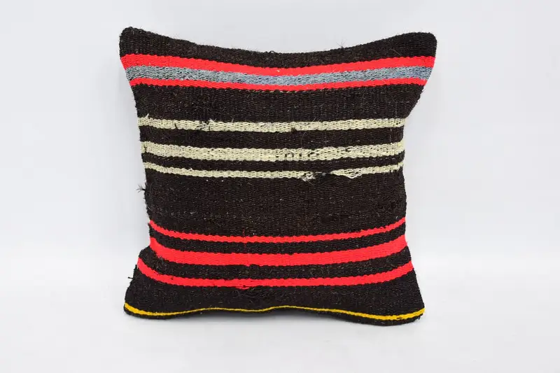12x12 Brown Cushion Case, Aztec Pillow, Antique Pillows, Cushion Cover, Yoga Pillow, Patio Cushion Cover, Home Decor Pillow, Kilim Cushion Sham - 1