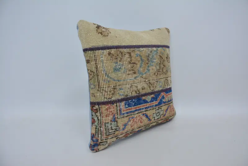 Outdoor Patio Cushion Cover, Pillow for Sofa, 16x16 Brown Pillow Sham, Chair Pillow Cover, Home Decor Pillow, Pillow, Vintage Kilim Throw Pillow - 3