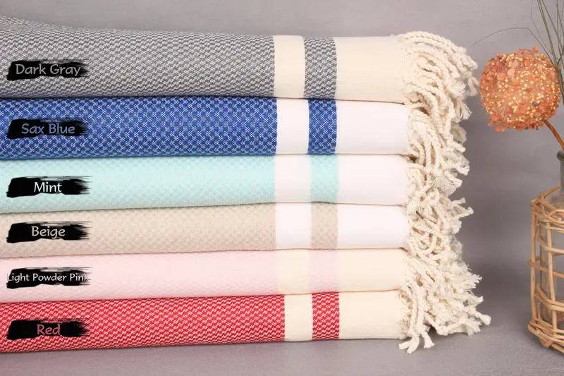 70x40 Cotton Striped Towel, Beach Size Towel, Lightweight Turkish towel, Gym Towel, Beach Towel Gift, Bridesmaid Proposal Gift, Turkish Towel USA - 2
