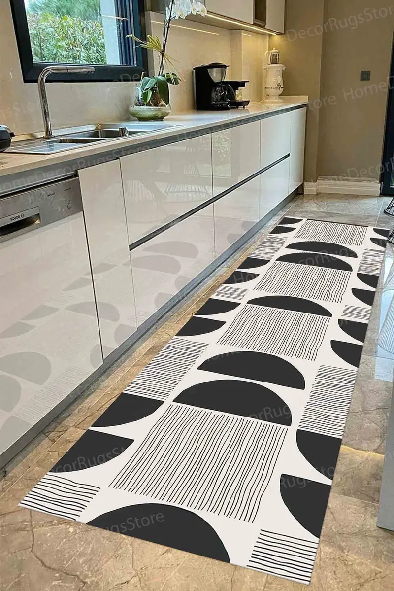 エレガントなノルディックプリントラグ：モダンな空間のためのボヘミアンミニマルデザイン