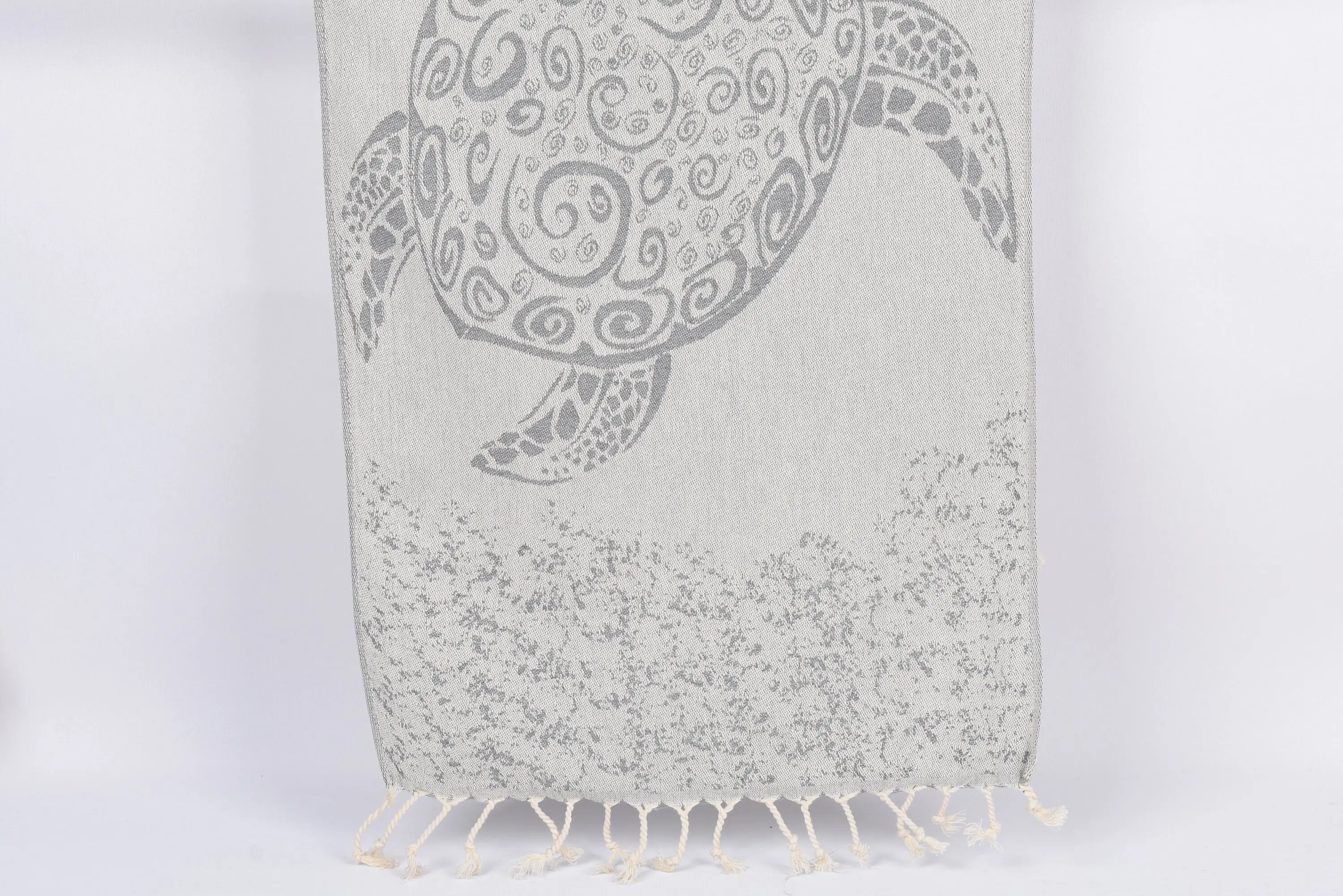 Dark Gray Carretta Patterned Dish Towel, 36x18 Inches, Organic Cotton - 1