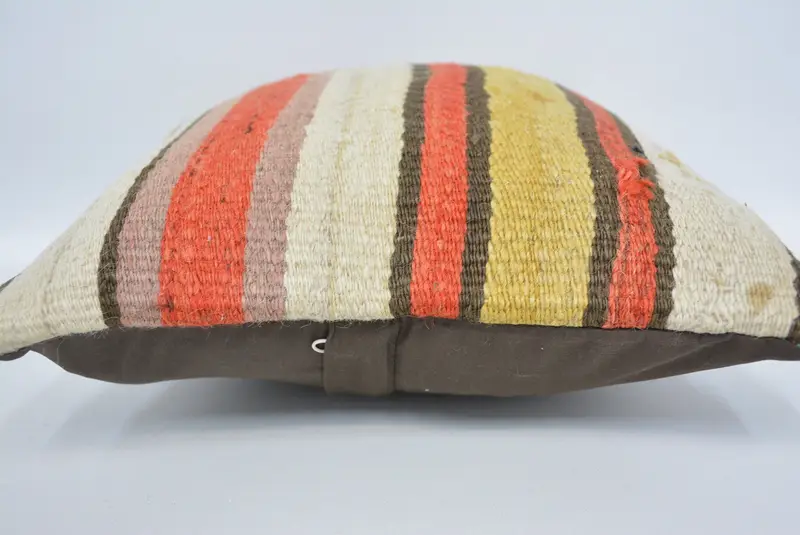 Kilim Cushion Sham, Ethnic Throw Cushion Cover, Pillow, Vintage Kilim Throw Pillow, 12x12 Red Pillow Sham, Ethnical Kilim Rug Pillow - 5