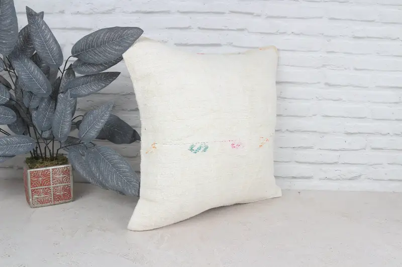 Outdoor Patio Cushion Cover, 20x20 White Pillow, Kilim Pillow Cover, Pillow, Interior Designer Pillow, Pillow for Sofa, Handmade Pillow Case - 4