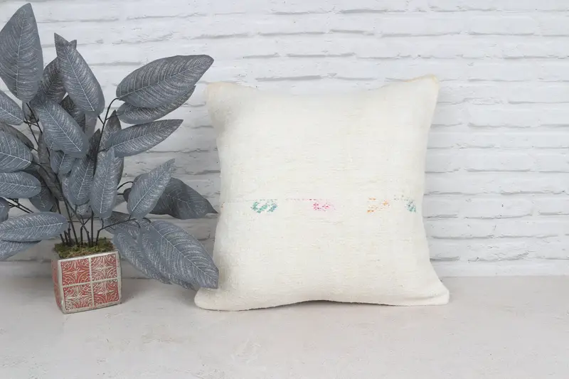 Outdoor Patio Cushion Cover, 20x20 White Pillow, Kilim Pillow Cover, Pillow, Interior Designer Pillow, Pillow for Sofa, Handmade Pillow Case - 1