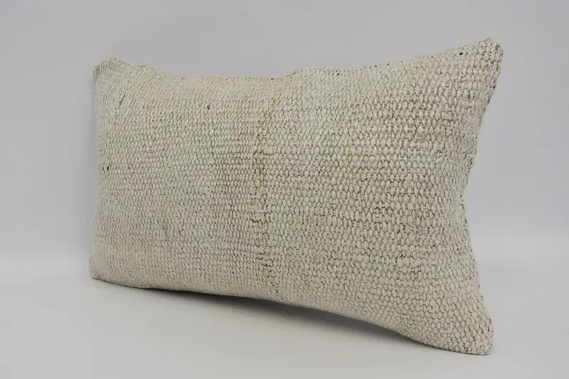 Vintage Kilim Throw Pillow, Turkish Kilim Pillow, Bright Pillow, Cushion, 12x20 Beige Cushion Case, Gift Pillow, Shabby Chic Cushion Case - 4