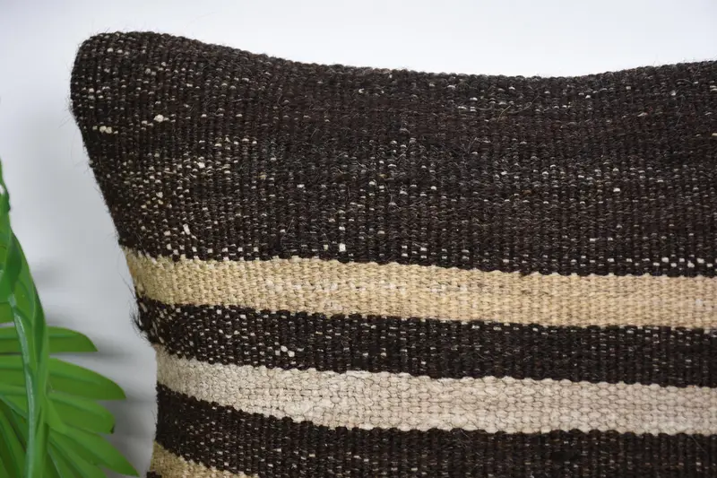 Aztec Pillow Case, 16x16 Brown Pillow Sham, Pillow Cover, Shabby Chic Pillow Case, Kilim Pillow, Home Decor Pillow, Vintage Pillow - 2