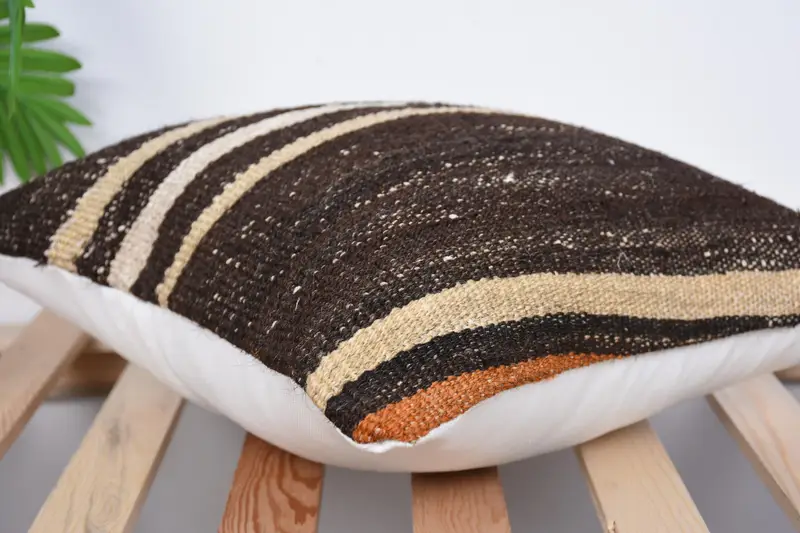 Aztec Pillow Case, 16x16 Brown Pillow Sham, Pillow Cover, Shabby Chic Pillow Case, Kilim Pillow, Home Decor Pillow, Vintage Pillow - 6