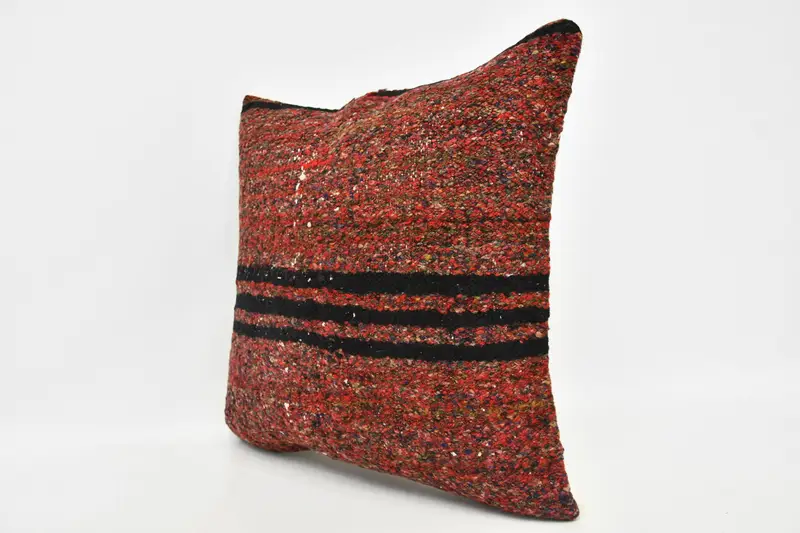 Gift Pillow, Pillow Case, Indoor Cushion Cover, Boho Pillow, 20x20 Red Cushion, Handmade Throw Pillow Case, Interior Designer Pillow - 4