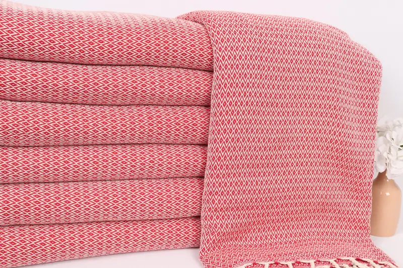 Thanksgiving Tablecloth, Bridal Shower Gift, Bedspread, Housewarming Gift, Family Gift Basket, Wedding For Favor, 96x80 Cotton Diamond Towel - 2
