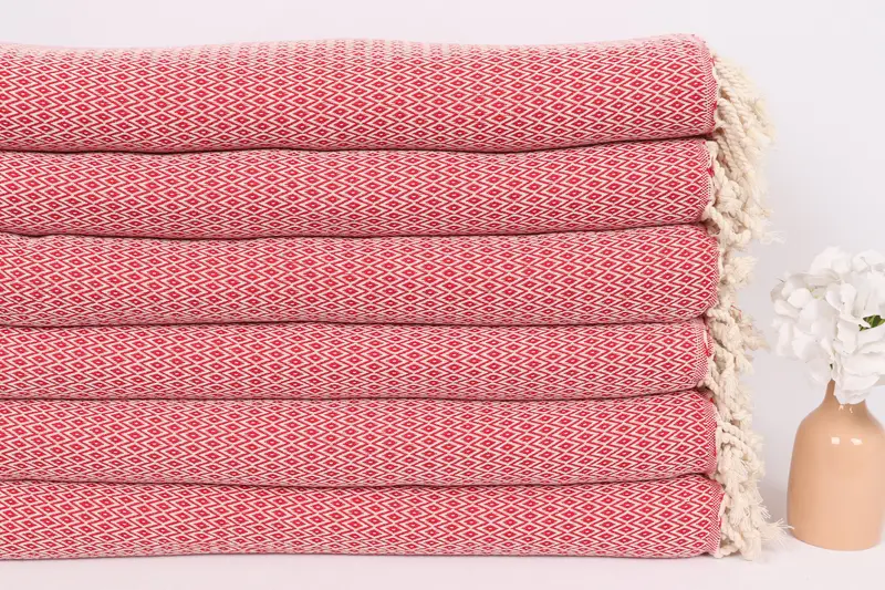 Thanksgiving Tablecloth, Bridal Shower Gift, Bedspread, Housewarming Gift, Family Gift Basket, Wedding For Favor, 96x80 Cotton Diamond Towel - 3