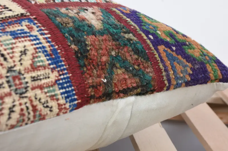 Gift Pillow, Ethnical Kilim Rug Pillow, Cushion, Vintage Pillow, 16x16 Blue Cushion Cover, Handmade Rug Seat Pillow Case, Luxury Cushion Cover - 7