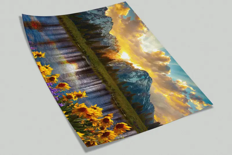 Sunflower Wall Decals, Accent Wall, Grand Teton Park Wall Poster, View Mural, Sunset Wall Print, Stick On Wallpaper Art Deco, - 8