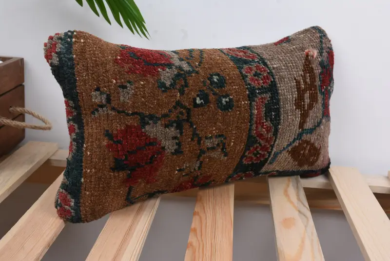 8x16 Brown Pillow Sham, Kilim Pillow Cover, Southwestern Cushion Case, Cushion Case, Ethnical Kilim Rug Pillow, Vintage Kilim Throw Pillow - 4