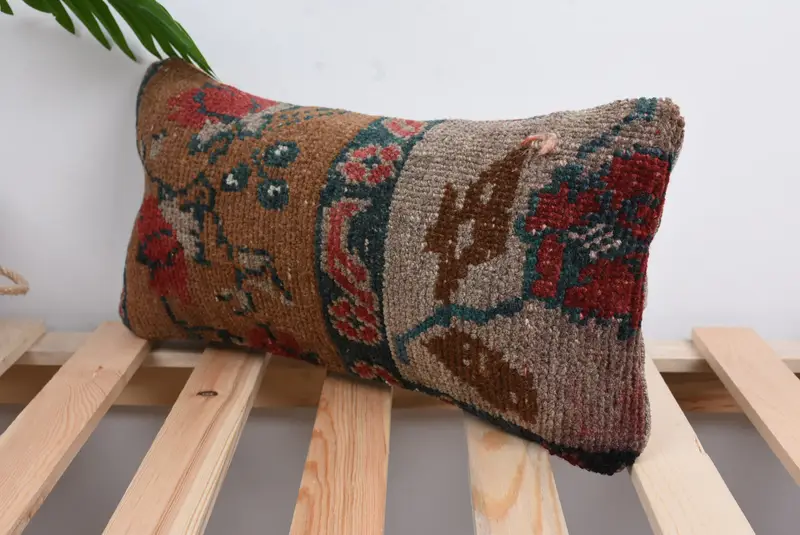 8x16 Brown Pillow Sham, Kilim Pillow Cover, Southwestern Cushion Case, Cushion Case, Ethnical Kilim Rug Pillow, Vintage Kilim Throw Pillow - 5