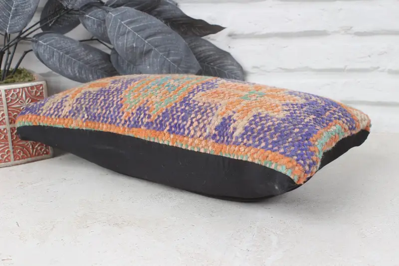 Pillow for Sofa, Interior Designer Pillow, Kilim Cushion Sham, Pillow, Nautical Throw Cushion Cover, 8x16 Blue Pillow Case - 6