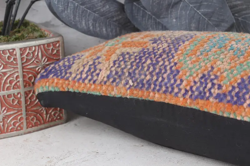 Pillow for Sofa, Interior Designer Pillow, Kilim Cushion Sham, Pillow, Nautical Throw Cushion Cover, 8x16 Blue Pillow Case - 7