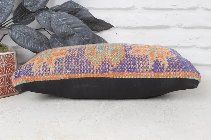 Pillow for Sofa, Interior Designer Pillow, Kilim Cushion Sham, Pillow, Nautical Throw Cushion Cover, 8x16 Blue Pillow Case - 5