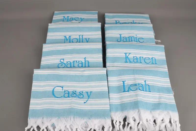 Turkish Beach Towel Organic Cotton Personalized, Beige, 40x71 Inches