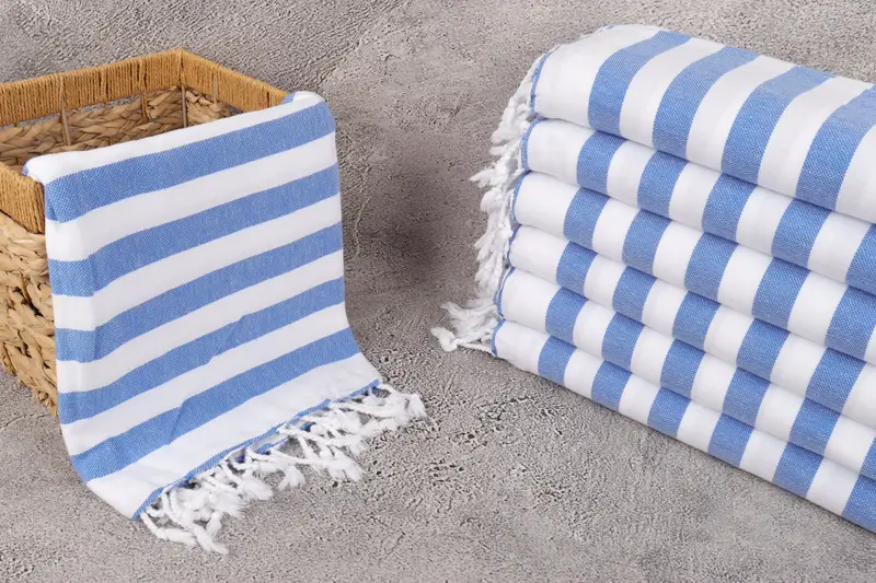 Traditional Turkish peshtemal for hammam, Custom Towel, Luxury towel, Gift For Coworker, Quick-Dry Beach Towel, 68x36 Cotton Striped Towel - 3