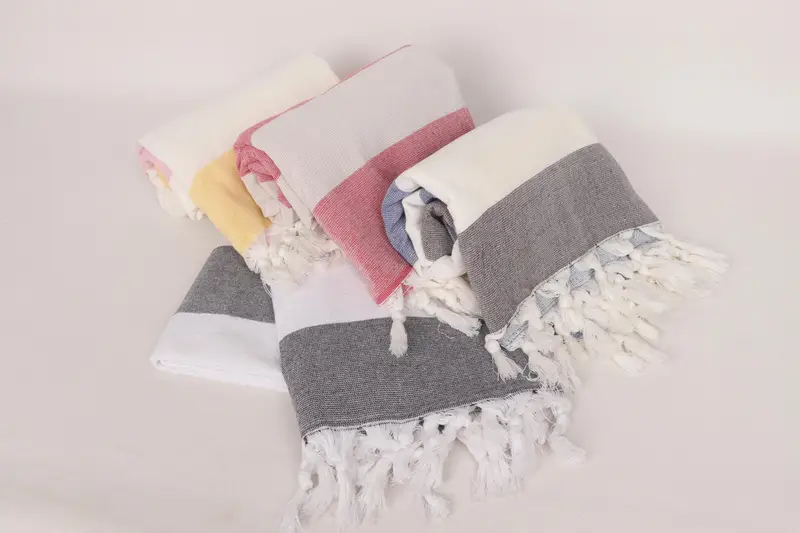 Spa Gift Towel, Turkish Bath Towel Set, House Warming Gift, Thin towel, 68x36 Cotton Striped Terry Towel, Sand-free towel, Custom Wedding Gifts - 5