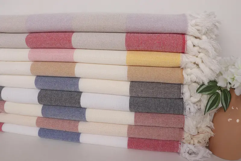 Spa Gift Towel, Turkish Bath Towel Set, House Warming Gift, Thin towel, 68x36 Cotton Striped Terry Towel, Sand-free towel, Custom Wedding Gifts - 2
