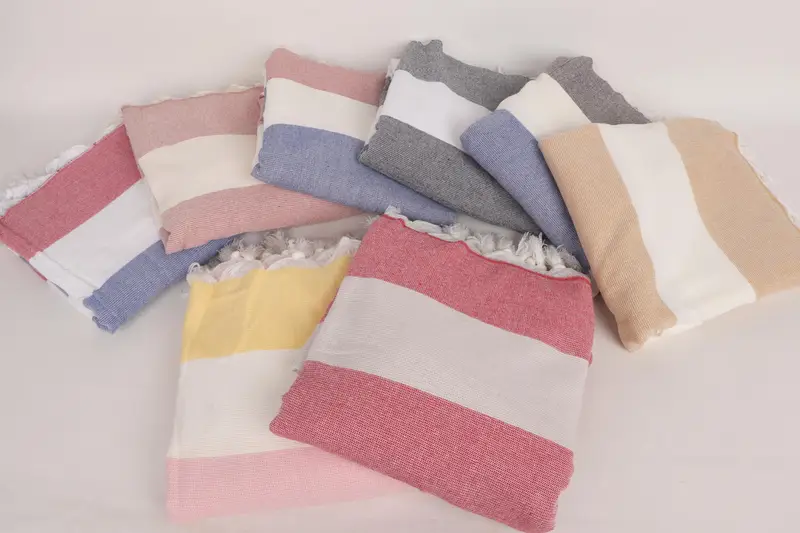 Spa Gift Towel, Turkish Bath Towel Set, House Warming Gift, Thin towel, 68x36 Cotton Striped Terry Towel, Sand-free towel, Custom Wedding Gifts - 3