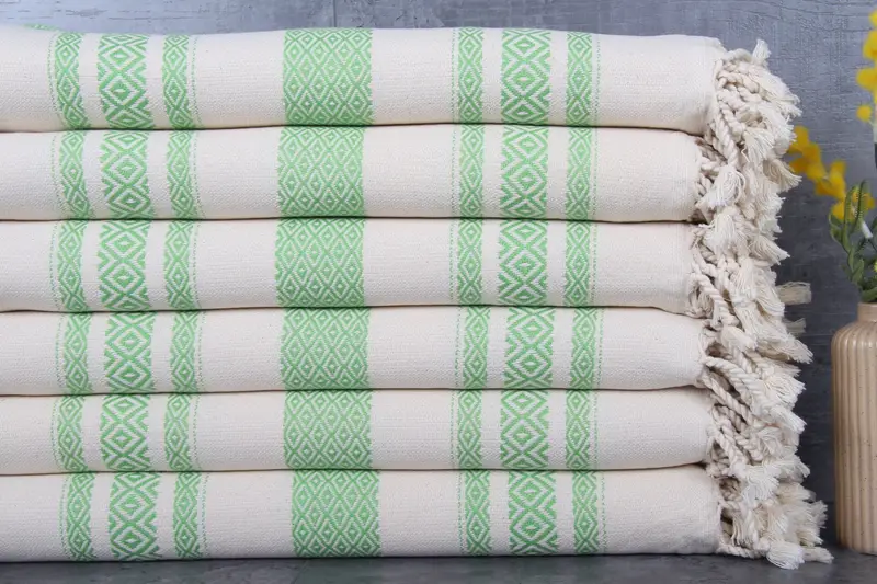 Organic Beach Towel, Pistachio Green Turkish Bath Towel, 36x71 Inches