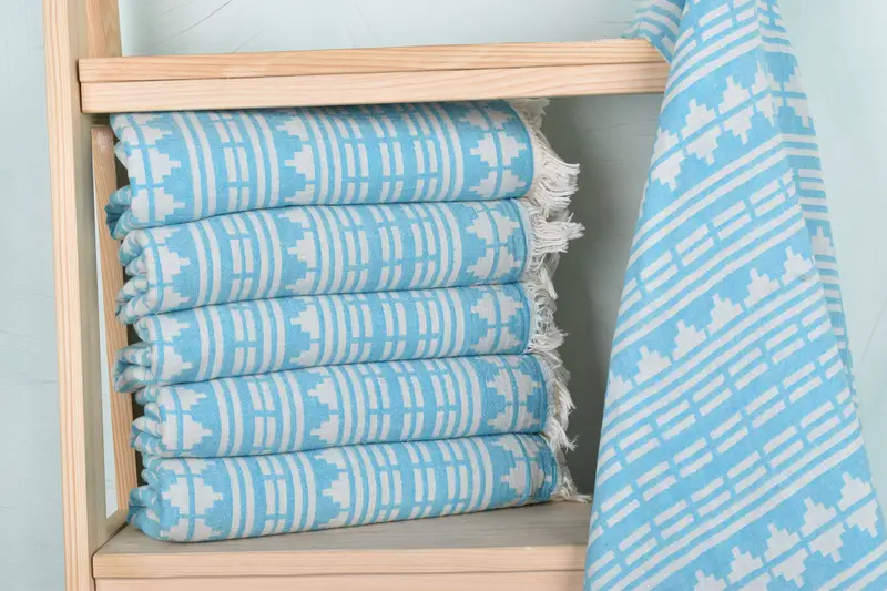 Employee Gifts, 70x40 Linen Kilim Design Towel, Bachelorette Party Favors, Housewarming Gift, First Wedding Anniversary Gift, Thin towel - 3