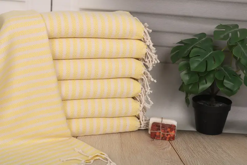 Personalized Gift Chevron Dish Towel, Light Yellow, 40x18 Inches