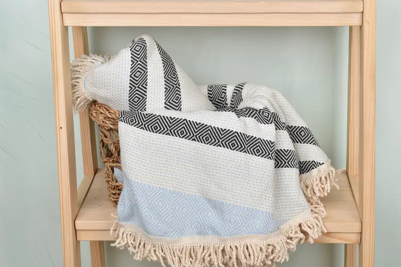 Best Beach Towel, Gifts For Him, Eco-friendly Turkish peshtemal towel, Custom Wedding Gift, 64x64 Cotton Round Diamond Towel, Gift For Coworker - 7