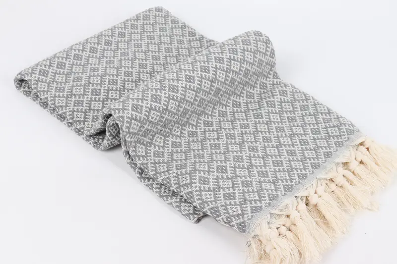 Decorative Towel, 70x40 Cotton Diamond Towel, Gift For Her, Bridesmaid Proposal Gift, Organic Beach Towel, Fouta towel, Custom Gift, Organic Towel - 6