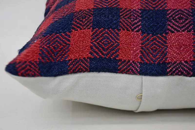 Kilim Cushion Sham, 14x14 Red Cushion, Office Chair Pillow Case, Pillow Cover, Boho Pillow, Decorative Bolster Pillow, Kilim Pillow - 5