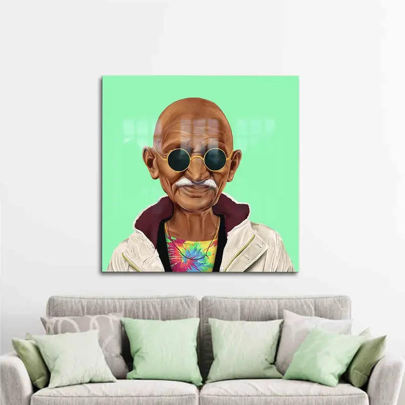 Gandhi Graffiti Baskılı Cam: Günlük Kullanım için Modern Zarafet