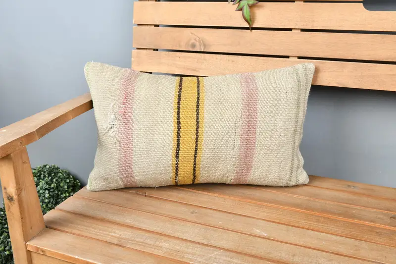 12x20 White Cushion Case, Cushion, Turkish Pillow, Interior Designer Pillow, Pillow for Sofa, Tapestry Cushion, Outdoor Pillow Case - 1