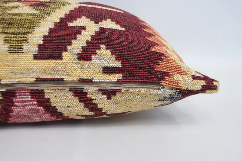 Sustainable Pillow Cover, Turkish Pillow, Handmade Kilim Cushion, 20x28 Red Pillow Sham, Luxury Pillow Case, Cushion Cover, Pillow for Sofa - 5