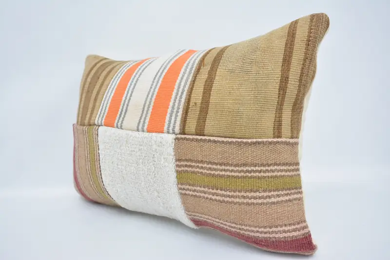 Antique Pillows, Handmade Kilim Cushion, Personalized Gift Pillow Pillow Case, Interior Designer Pillow, 16x24 Beige Cushion Cover, Cushion - 4