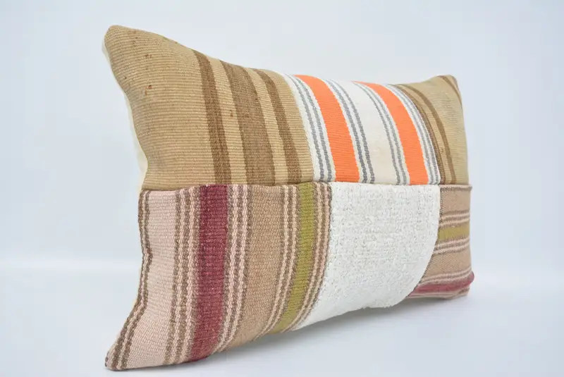 Antique Pillows, Handmade Kilim Cushion, Personalized Gift Pillow Pillow Case, Interior Designer Pillow, 16x24 Beige Cushion Cover, Cushion - 3