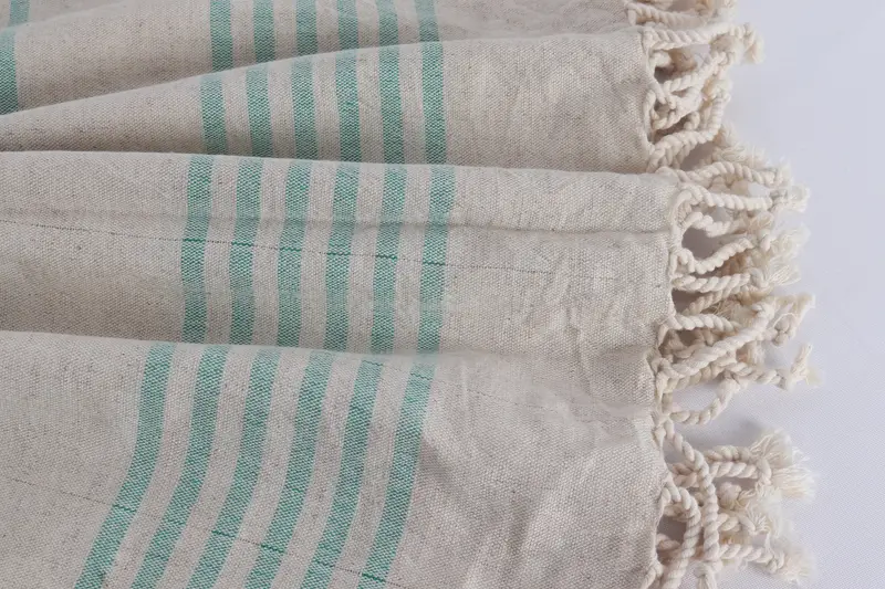 Bachelorette Favor, Bachelorette Party Gifts, Bridesmaid Gift, Turkish Towel Set, 70x40 Linen Striped Towel, Organic Towel, Embroidered Towel - 8