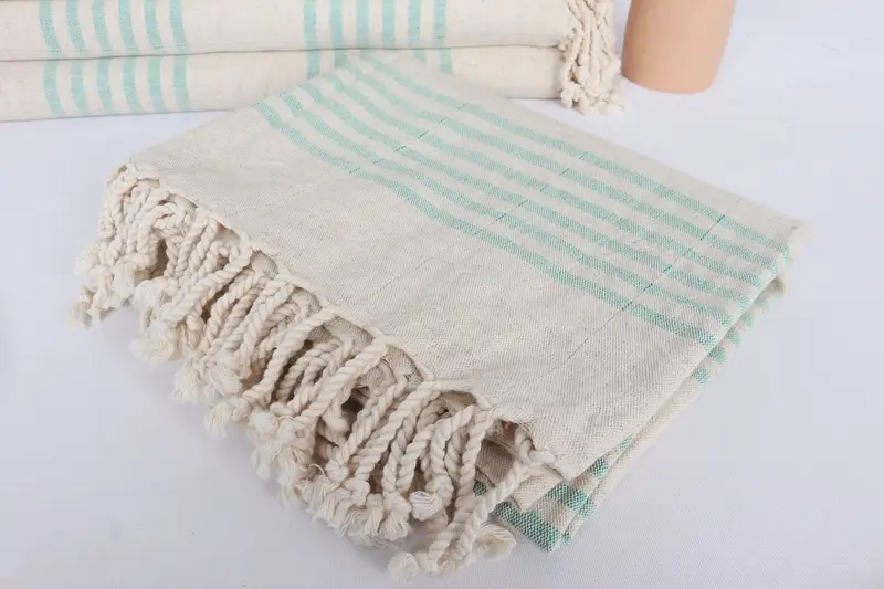 Bachelorette Favor, Bachelorette Party Gifts, Bridesmaid Gift, Turkish Towel Set, 70x40 Linen Striped Towel, Organic Towel, Embroidered Towel - 5