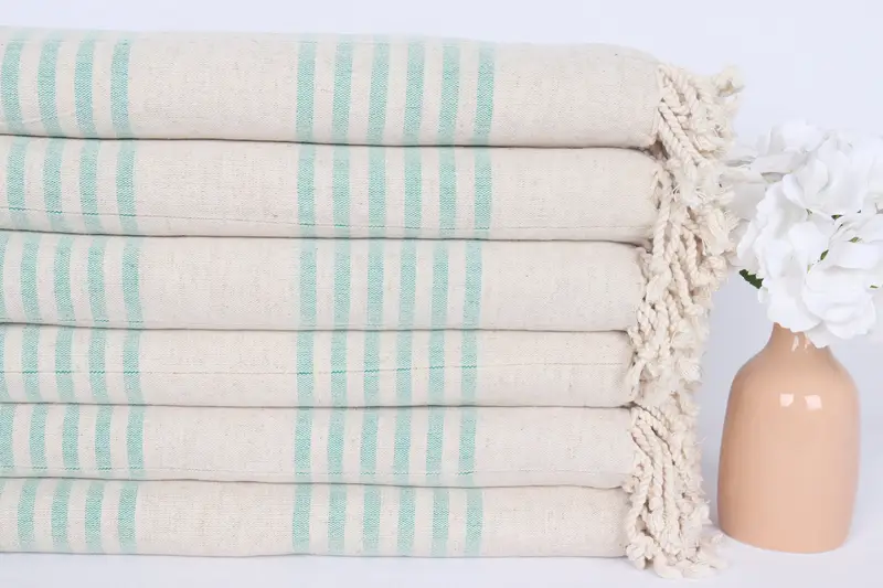 Bachelorette Favor, Bachelorette Party Gifts, Bridesmaid Gift, Turkish Towel Set, 70x40 Linen Striped Towel, Organic Towel, Embroidered Towel - 3