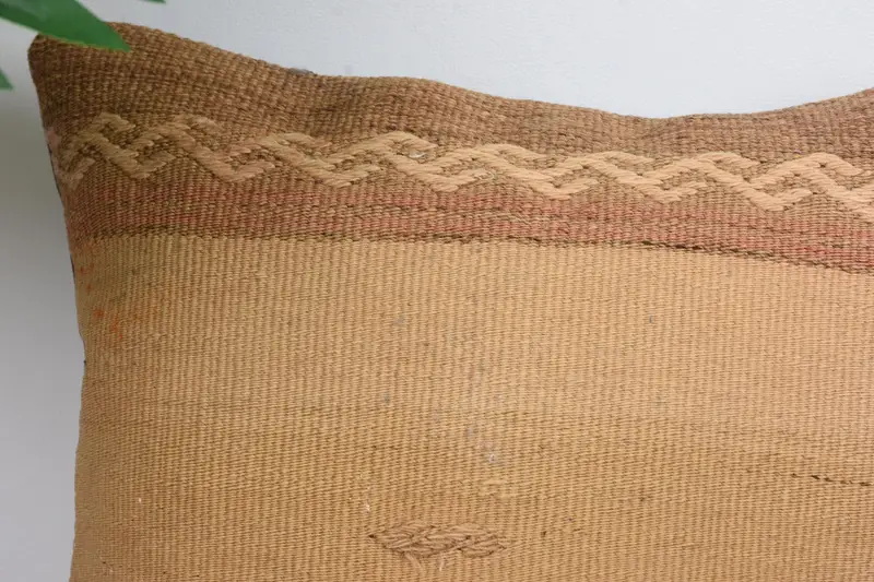 Pillow for Sofa, Kilim Pillow, 12x12 Beige Cushion Cover, Pillow Cover, Ethnical Kilim Rug Pillow, Boho Chic Cushion Case - 2