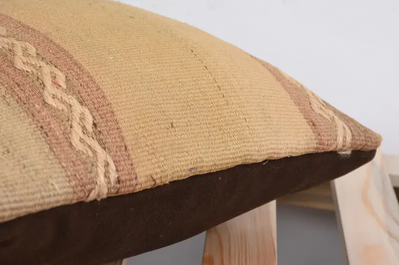 Pillow for Sofa, Kilim Pillow, 12x12 Beige Cushion Cover, Pillow Cover, Ethnical Kilim Rug Pillow, Boho Chic Cushion Case - 7